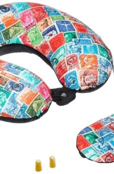 Urban Jungle Neck Pillow Pure Memory Foam Neck Pillow, Machine Washable, Comfortable & Breathable Cover, Airplane Travel Kit for Travelling - Multicolor